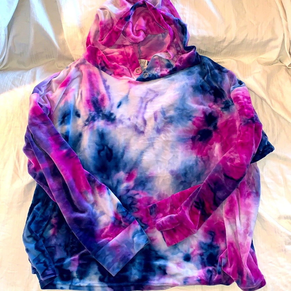 Velour tie dye hoodie
